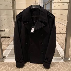NWT John Varvatos Men’s Black Peacoat
